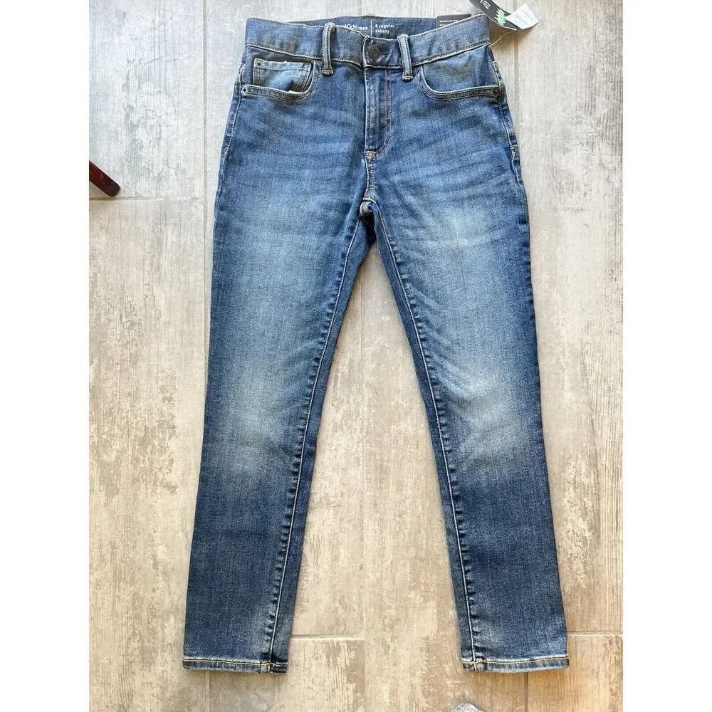 Gap Kids Boys Stretch Denim Jeans Fantastiflex NEW Skinny Leg Medium Wash 8 Reg